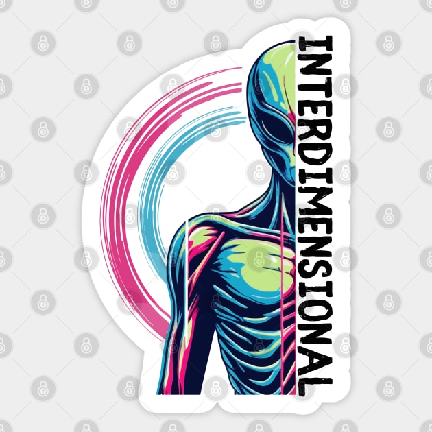 Interdimensional hypothesis, UFO sighting, alien invasion Sticker by Ideas Design